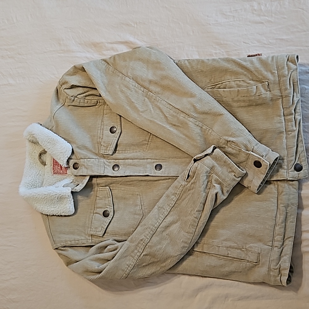 Corduroy sherpa lined jacket